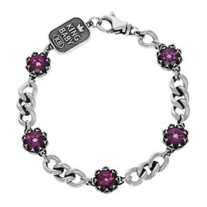 King Baby Crowned Pink Topaz Gemstone Bracelet